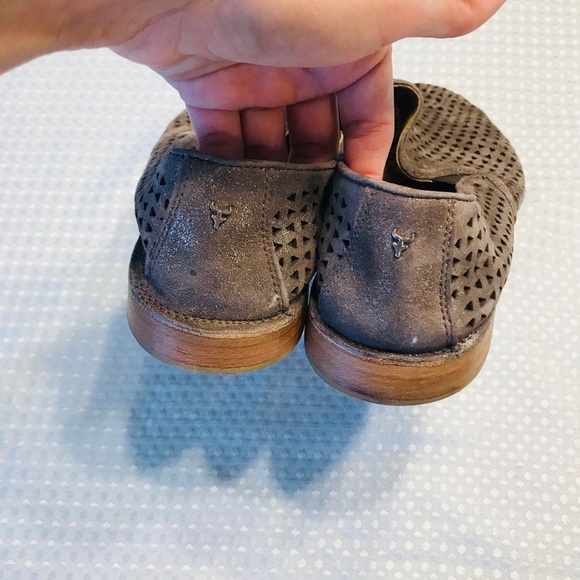 Trask Ali perf pewter metallic suede shoes - Picture 6 of 8